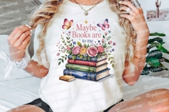 Stack Of Books Floral Watercolor Design Sublimation PNG Product Image 3