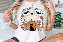 Halloween Illustration Ghost Pumpkin Black Sublimation PNG Product Image 3