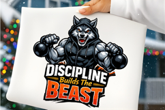 Discipline Builds The Beast Wolf Gym Motivation Workout PNG Product Image 6