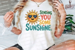 Sending Sunshine Card Smiling Sun Wearing Sublimation PNG Product Image 3