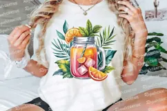 Watercolor Illustration of Orange Juice in a Sublimation PNG Product Image 2