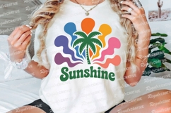 Colorful Sunshine Palm Tree Illustration Sublimation PNG Product Image 3