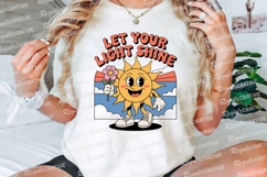 Let Your Light Shine Retro Cartoon Sun Sublimation PNG Product Image 3