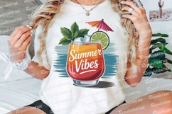 Summer Vibes Cocktail Illustration with Lime Sublimation PNG Product Image 2