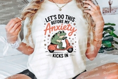 Frog Riding Scooter Before Anxiety Kicks Sublimation PNG Product Image 3