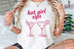 Pink Cocktail Glasses with Text Hot Girl Sublimation PNG Product Image 2