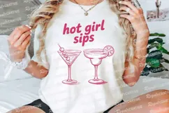 Pink Cocktail Glasses with Text Hot Girl Sublimation PNG Product Image 2