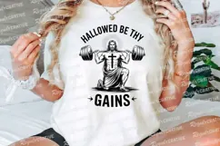 Jesus Christ Gains Muscle Gym Sublimation PNG Product Image 3