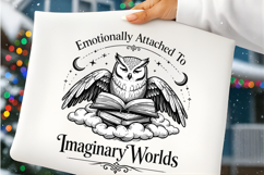 Emotionally Attached To Imaginary Worlds Owl Reading Book Product Image 6