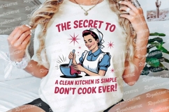Retro Woman with Bowl and Text The Secret to Sublimation PNG Product Image 3