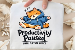 Productivity Paused Cat PNG, Funny Sleeping Cat PNG Design Product Image 3