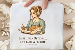 Small Talk Optional Cat Talk Welcome PNG, Cat Lover Product Image 3