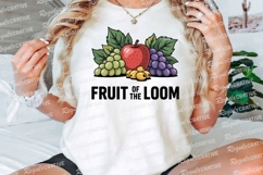 Fruit Still Life Cartoon Apple Green Grapes Sublimation PNG Product Image 3