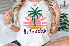 Tan o clock Palm Tree Sunset Design beach Sublimation PNG Product Image 3