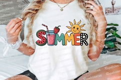 Cartoon Summer Design with Watermelon Juice Sublimation PNG Product Image 2