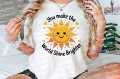 Smiling Sun With Heart Graphics For Sublimation PNG Product Image 3