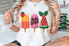 Summer Popsicles with Strawberry Watermelon Sublimation PNG Product Image 2
