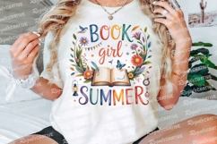 Book Girl Summer Creative Watercolor Sublimation PNG Product Image 3