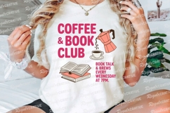 Coffee Book Club Announcement with Coffee Sublimation PNG Product Image 3