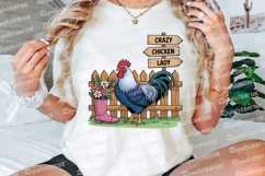 Rooster Cartoon Crazy Chicken Lady Sublimation PNG Product Image 3