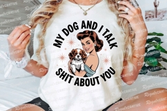 Retro Woman Holding Dog with Text My Dog Sublimation PNG Product Image 3