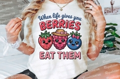 Cute Berries Illustration Funny Food Saying Sublimation PNG Product Image 3