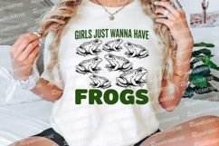 Girls Just Wanna Have Frogs Design Line Sublimation PNG Product Image 3