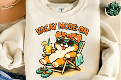 Vacay Mode On Cute Corgi Summer Vacation Beach Sublimation Product Image 5