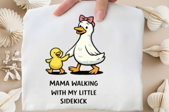 Mama Walking With My Little Sidekick PNG, Cute Mama Duck Product Image 5
