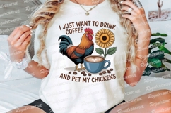 Chicken With Coffee And Sunflower Sublimation PNG Product Image 3