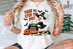 Halloween Witch Duck Stirring Cauldron with Sublimation PNG Product Image 3