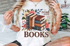 Stack Of Books Floral Design Illustration Sublimation PNG Product Image 3