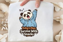 Today's Plan Survive With Snacks PNG, Funny Lazy Panda PNG Product Image 3