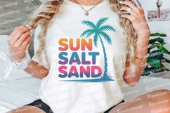 Sun Salt Sand Text with Palm Tree Sublimation PNG Product Image 3