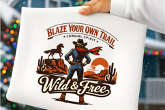 Blaze Your Own Trail Wild &amp; Free Cowgirl Spirit PNG Product Image 2
