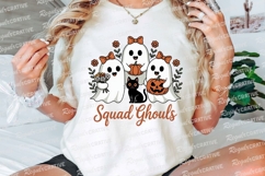 Halloween Squad Ghouls with Pumpkins Black Sublimation PNG Product Image 3