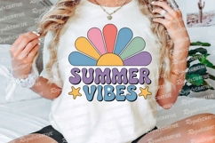 Retro Summer Vibes Design with Colorful Sublimation PNG Product Image 3