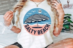 Salty Beach Design Illustration with Umbrella Sublimation Product Image 3