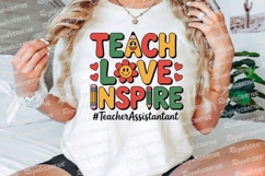 Teacher Assistant Design Teach Love Inspire Sublimation PNG Product Image 3