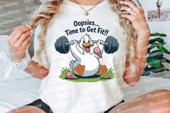 Cartoon Duck Lifting Weights Ice Cream Sublimation PNG Product Image 3
