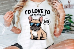French Bulldog with Sunglasses and Speech Sublimation PNG Product Image 3