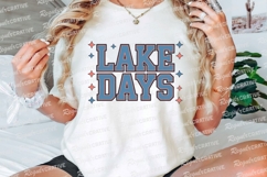Lake Days Text Design With Retro Font Sublimation PNG Product Image 3