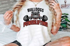Bulldogs Powerlifting Design With Barbell Sublimation PNG Product Image 3