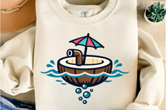 Tropical Coconut Drink Beach Summer Vacation Cute Product Image 5