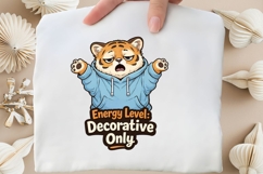 Energy Level Decorative Only PNG, Funny Lazy Tiger PNG Product Image 4
