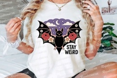 Bat with Roses and Flowers Against Purple Sublimation PNG Product Image 3
