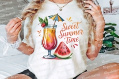 Summer Cocktail with Watermelon Slice and Sublimation PNG Product Image 2