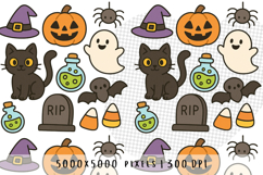Halloween Cat Ghost Pumpkin Cute Halloween Spooky Season Product Image 1