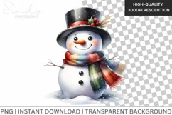 Snow man clip art, Christmas PNG sublimation Product Image 1