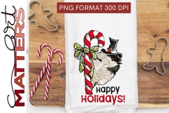 Chickadee Candy Cane Happy Holidays - 300 DPI - Hand Painted Product Image 1